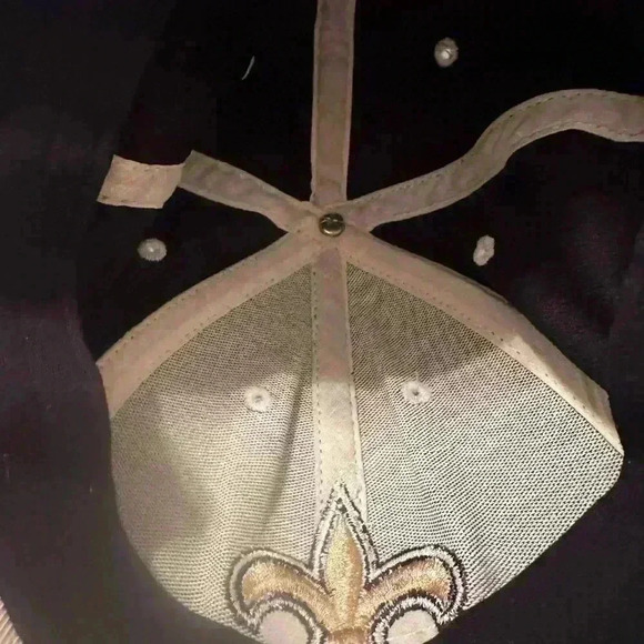 Reebok NFL New Orleans Saints Fitted Hat Cap Size S/M Black & Tan Football - Picture 8 of 11